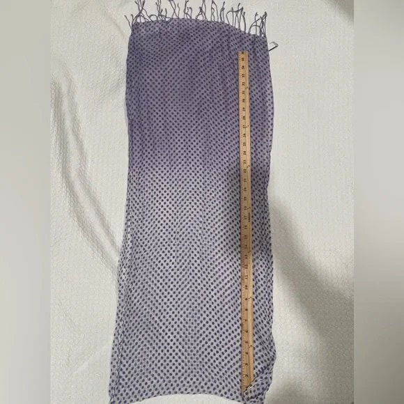 Purple Polka Dot Scarf/Shawl. Fun and flirty style. Lightweight. - Picture 9 of 10